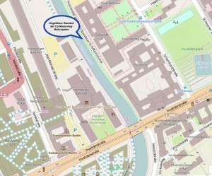 Umgebungskarte (openstreetmap.org) der Ballonpaten am Berlin-Spandauer Schifffahrtskanal. 